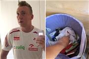 خشم لهستانی‌ها از بازیکن روس/ پیراهن والیبال لهستان در سطل زباله!